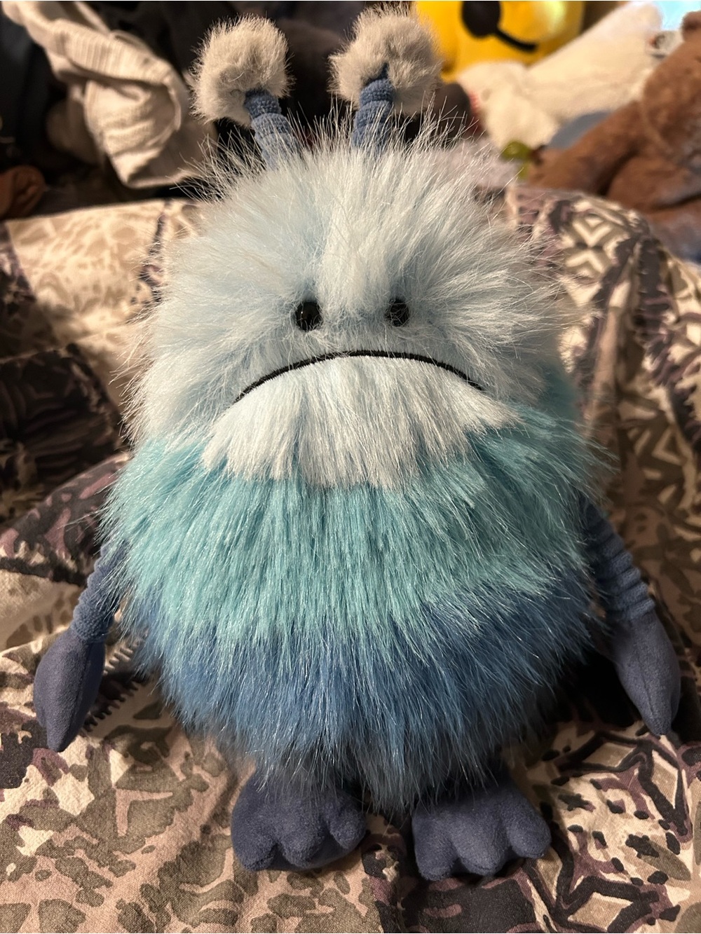 Jellycat Blue Furry Plush Monster